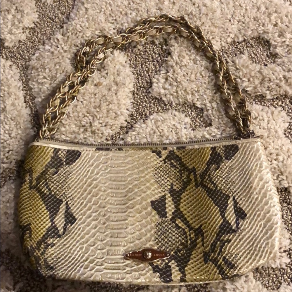 Snake print shoulder bag